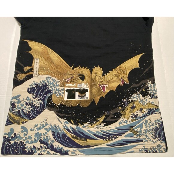Godzilla Ukiyo-e King Ghidorah Graphic T-Shirt GZUT-008 JAPAN XL / Fits L NWT - Picture 14 of 14